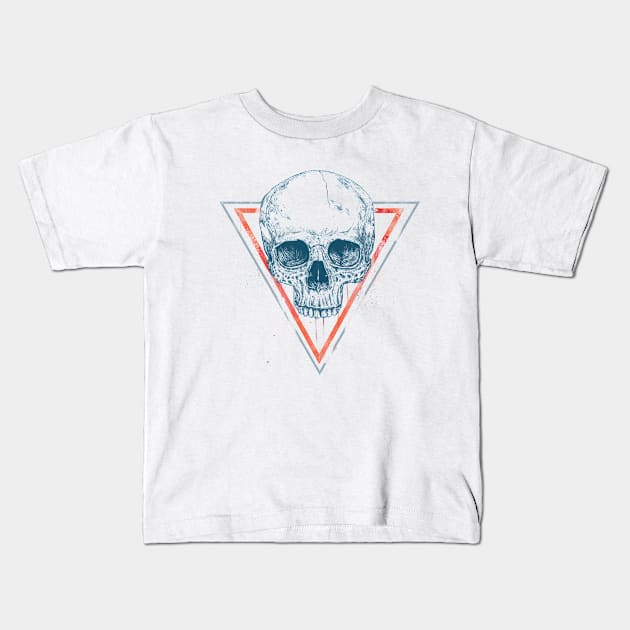 Skull in triangle II Kids T-Shirt by soltib